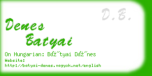 denes batyai business card